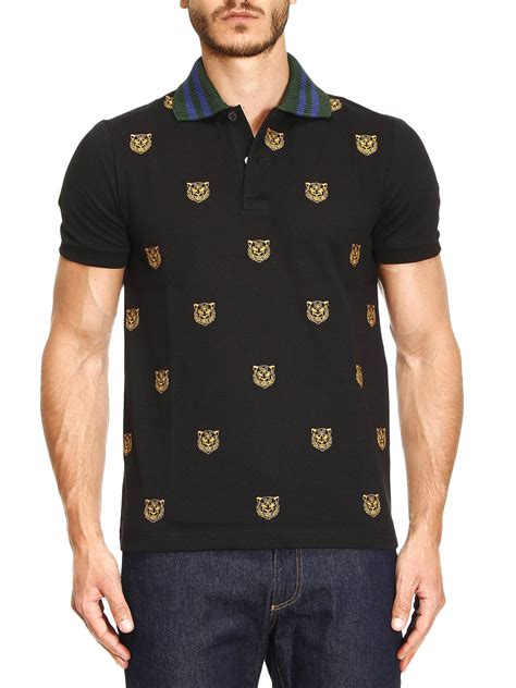 gucci shirt tijger|gucci tiger embroidered polo shirt.